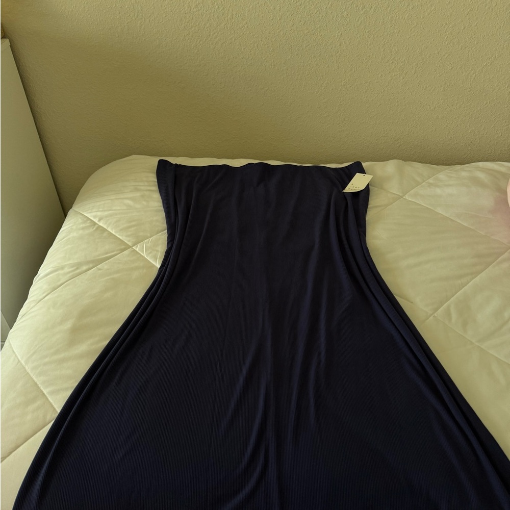 A New Day Navy Ribbed Skirt